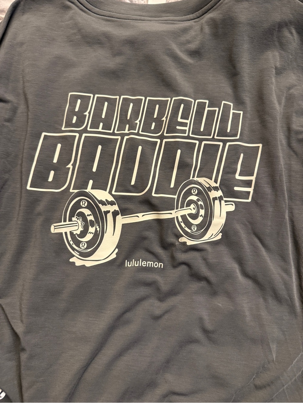 lululemon athletica gray "Barbell Baddie" Graphic L/S Tee - Picture 1 of 4